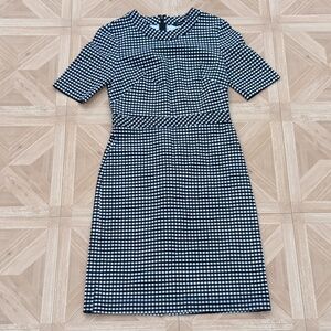 Banana Republic black and white gingham midi dress size 2